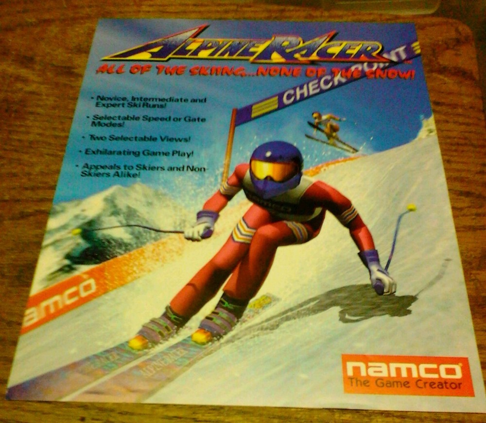 Namco ALPINE RACER Arcade Video Game flyer- original