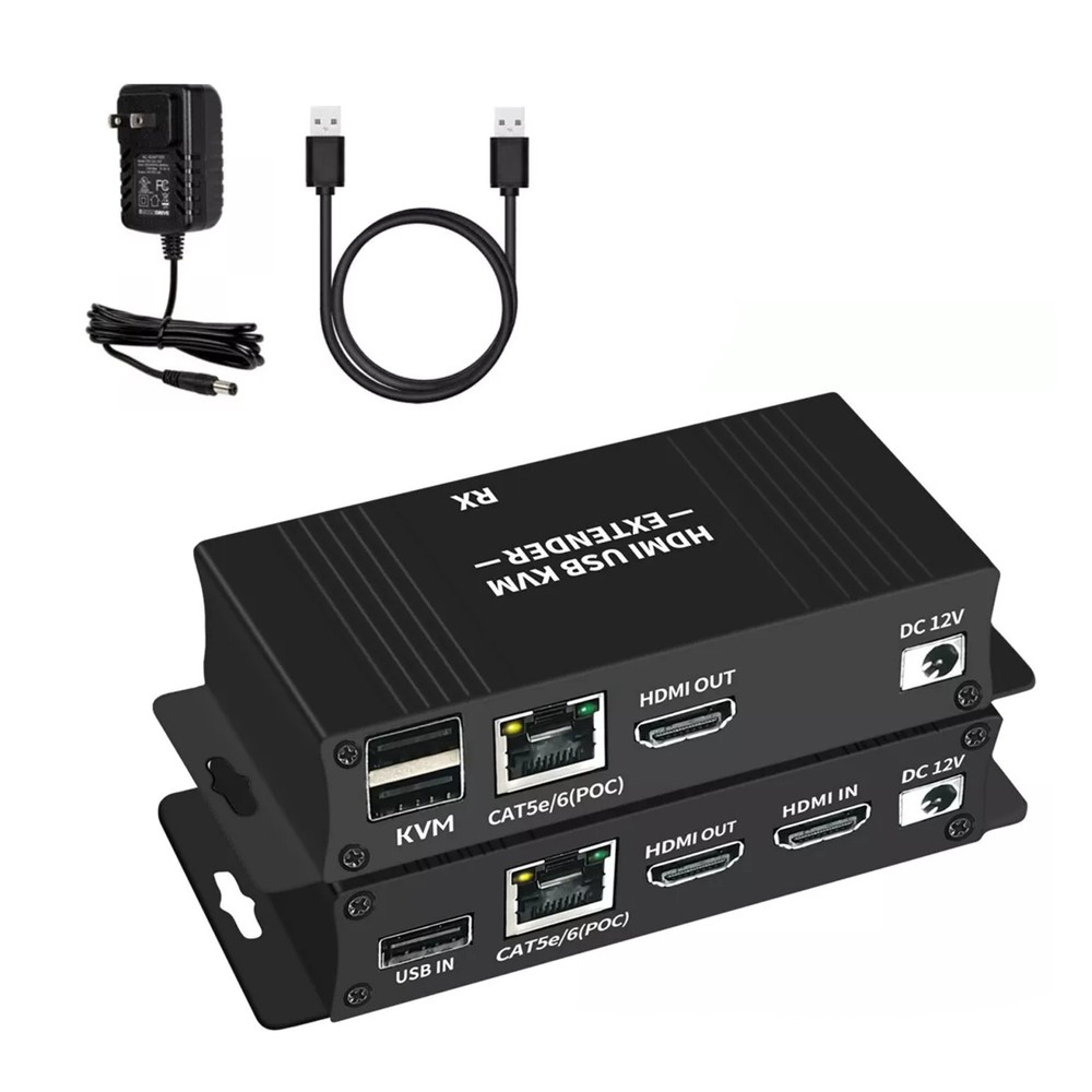 HDMI KVM Extender with USB KVM Control RJ45 60m over cat5e/6 Mouse Keyboard