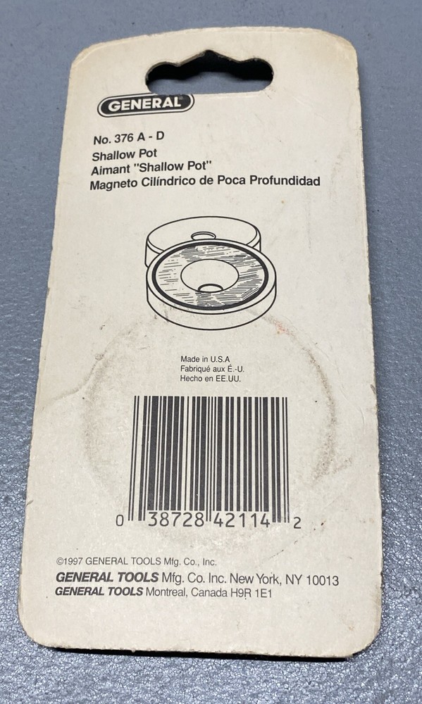 General Tools Magnet 2” Diameter Shallow Pot Made In USA