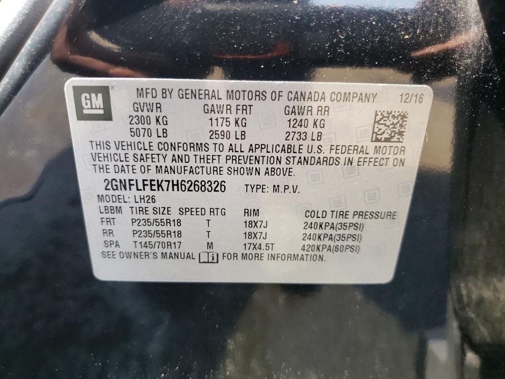 Camera/ Projector Camera Rear Liftgate 2016-2017 EQUINOX OEM