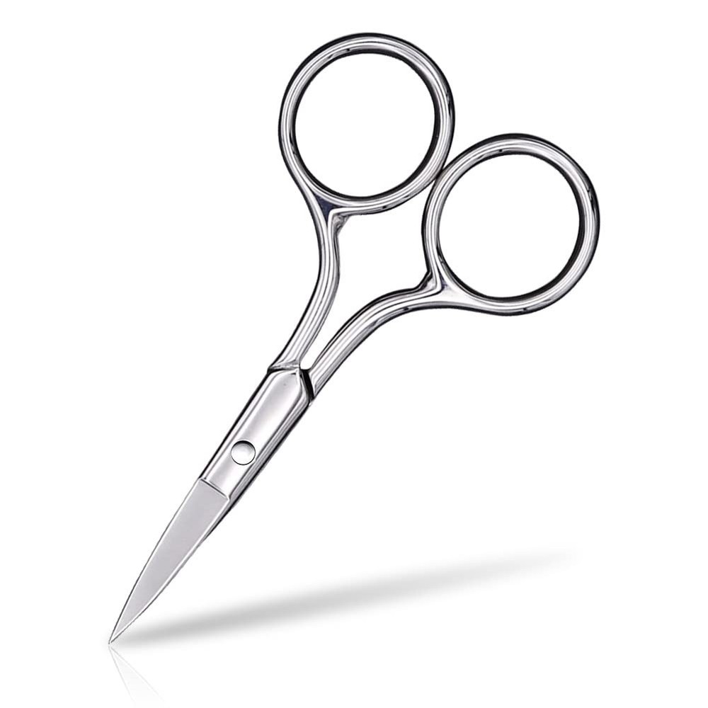 Eyebrow Scissors, Precision Grooming Shears, 1Pcs Silver