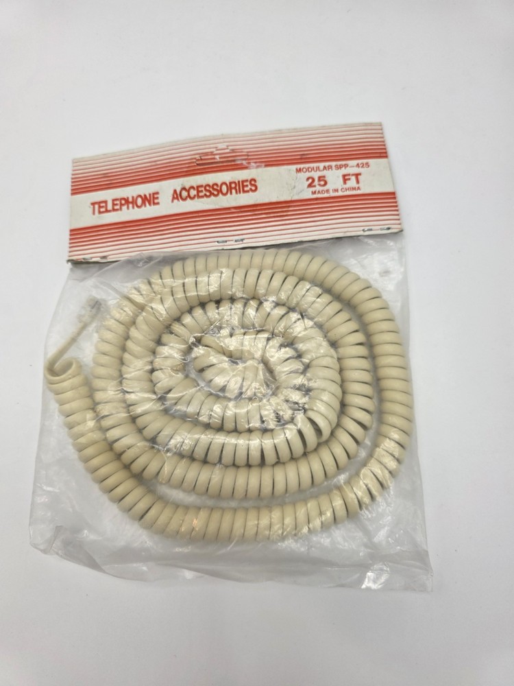 NEW 25 ft Modular Coil Phone Cord. NIB