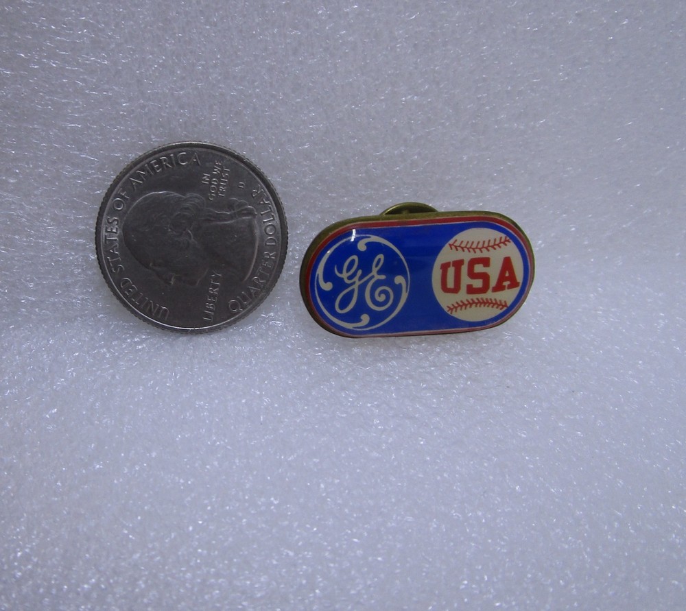 GE USA Baseball Pin