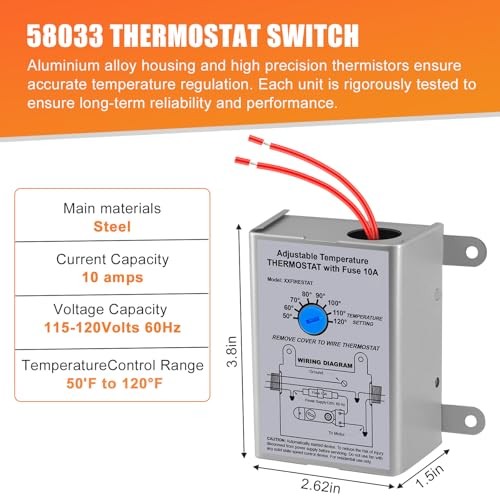 2 Pack 10-Amp Adjustable Programmable Thermostat with Firestat - 2 Pack 58033