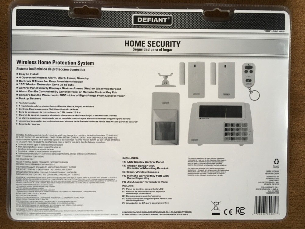 Defiant Wireless Home Security System NO Bluetooth/Internet connection required