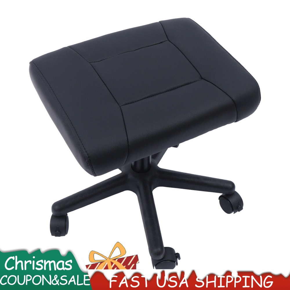 Office Foot Stool with Wheels, Height Adjustable Rolling Leg Rest Adjustable