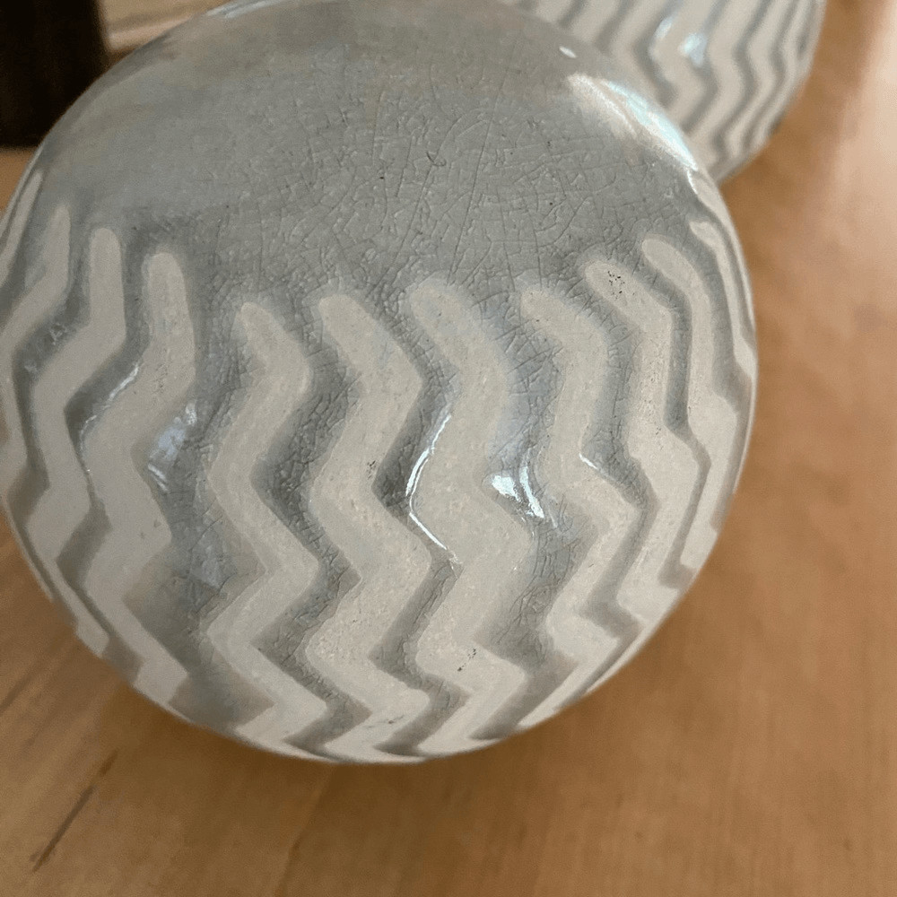 Pier 1 Ceramic Cylinder Ball Decor