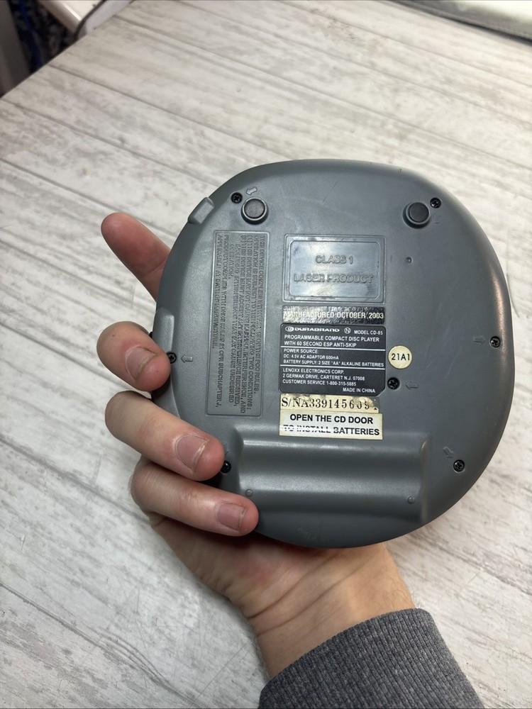 Durabrand Model CD-85 CD Player Tested Working Blue