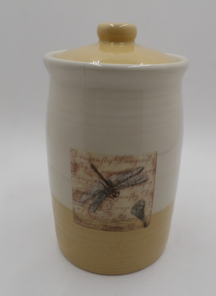 Dragonfly Design Ceramic kitchen Canister Jar