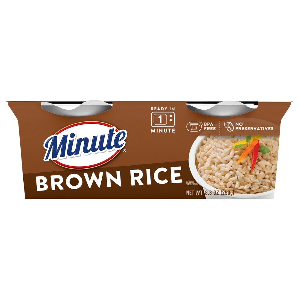 Minute Brown Rice Microwaveable Rice Cups 4.4 oz 2 Count