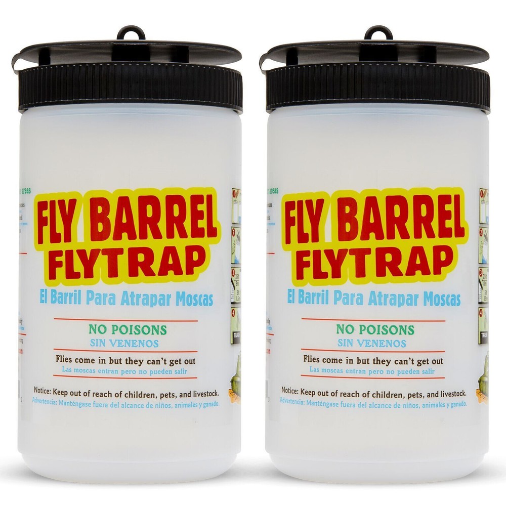Flies Be Gone FLY BARREL Fly Trap - Reusable (2 pack)