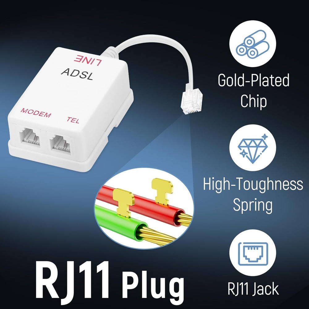 Compact DSL Filter Splitter - Integrated Noise Reduction for Optimal Performance