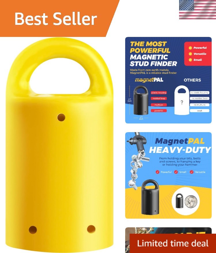 Compact Neodymium Magnet with 12lb Pull: Ideal for Stud Finding & Key Storage