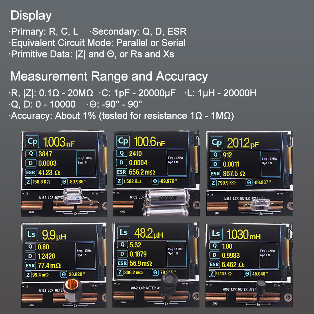 M162 High Precision LCR Meter DIY LCD Inductance Resistance Capacitance Tester
