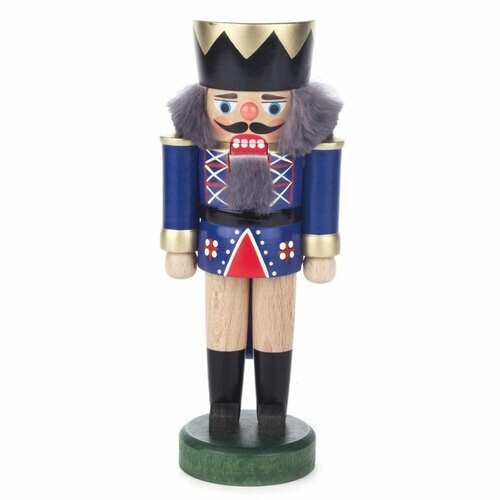 Handcrafted Wooden Small Blue King German Nutcracker