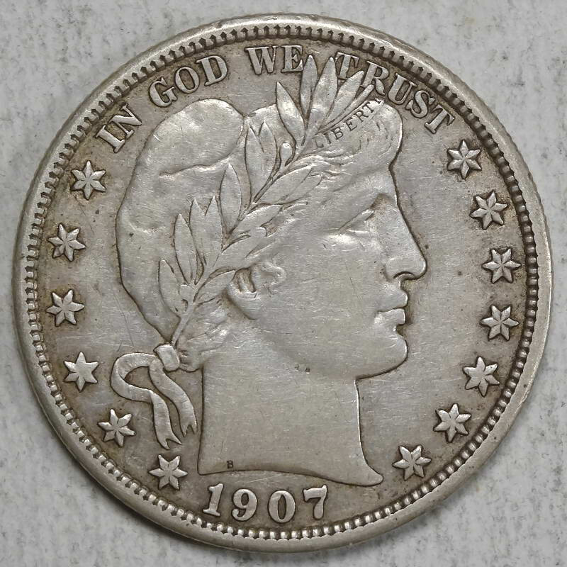 1907 Barber Half Dollar, Choice Extremely Fine    1216-05