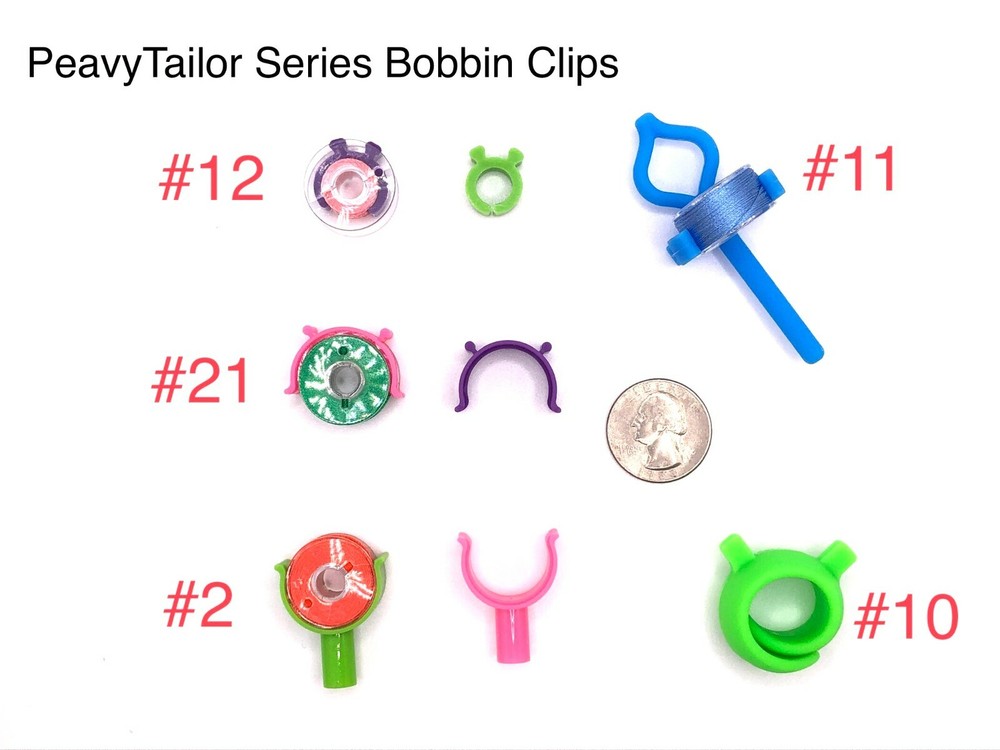 PeavyTailor 48 Pcs (#2) Bobbin Holders Bobbin Clip Spool Hugger with Handle Part