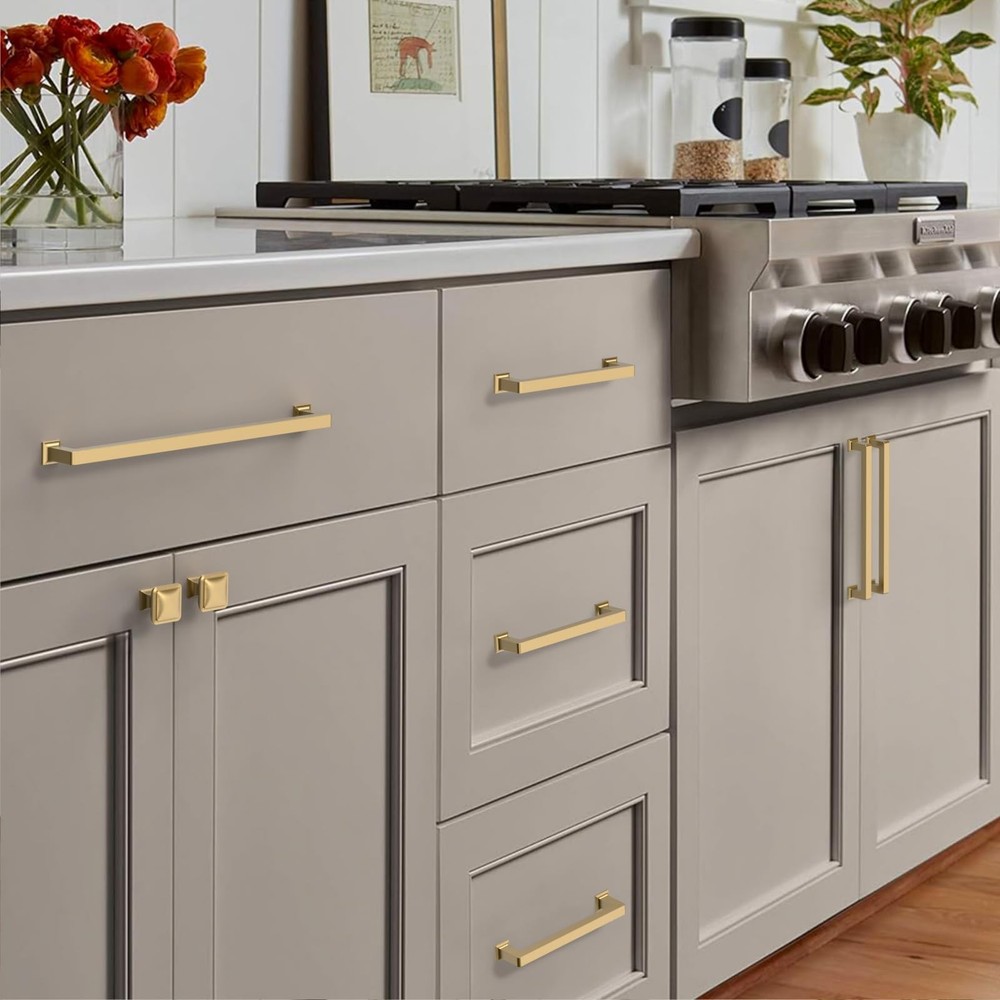 10 Pack Champagne Bronze Cabinet Knobs Kitchen Cabinet Pulls Champagne Hardwa...