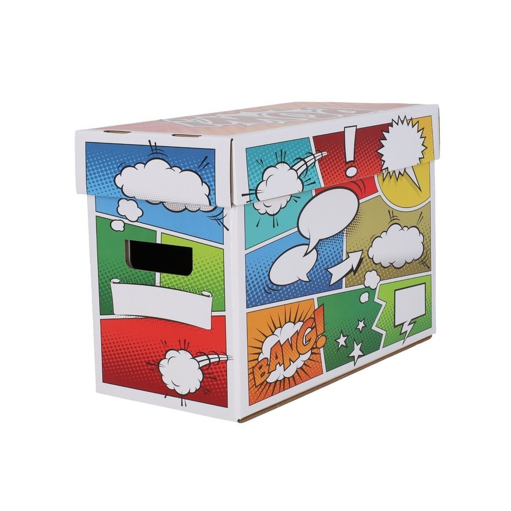 3 BCW Short Comic Storage Boxes with Pow Art