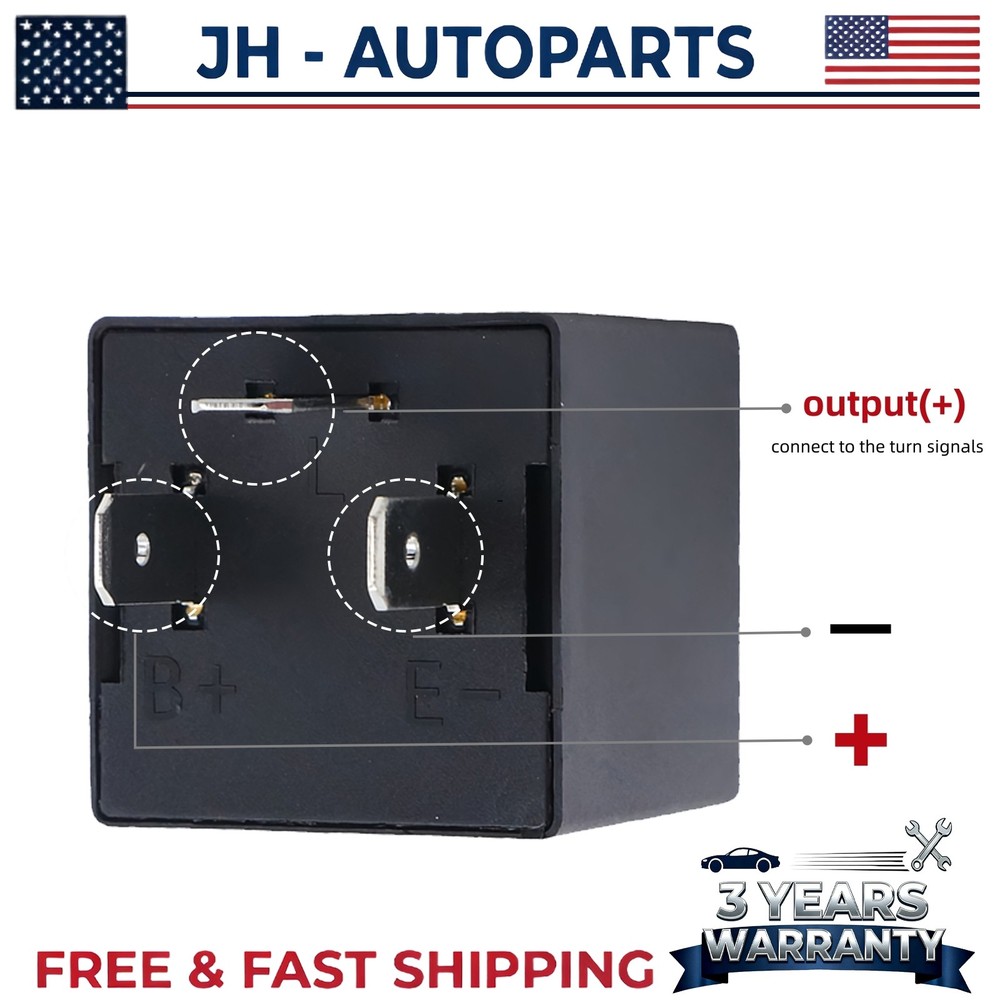 3-Pin Car Flasher Relay Fix Light LED Lamp Turn Signal Hyper Flash CF13 JL-02
