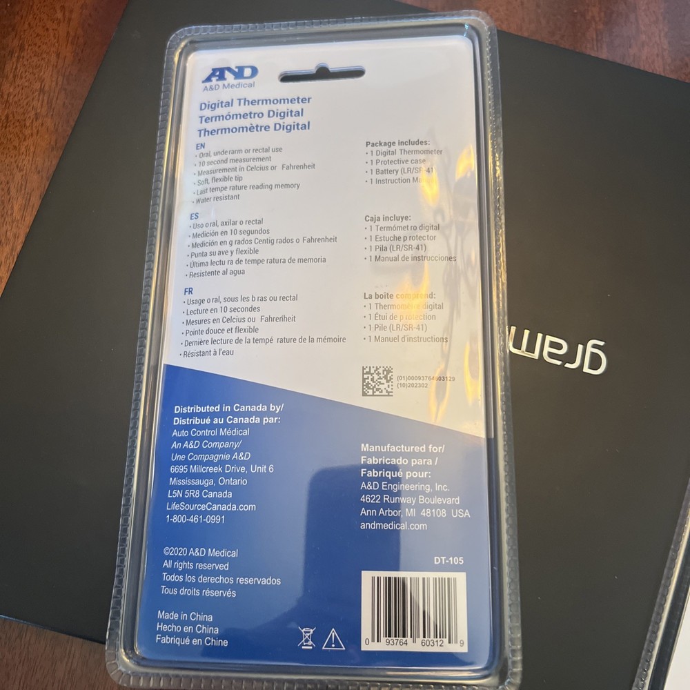A and D Digital Thermometer DT-105 Flex Tip