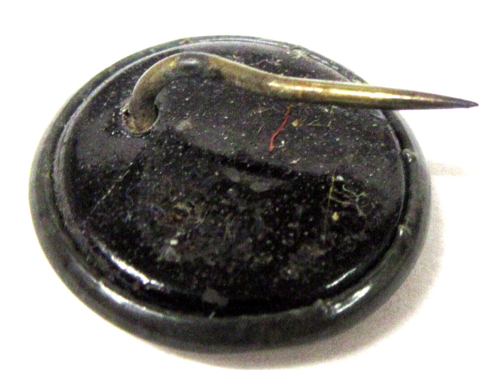 unknown early P 77 B with Hooped Snake tiny 5/8" celluloid pinback button ^