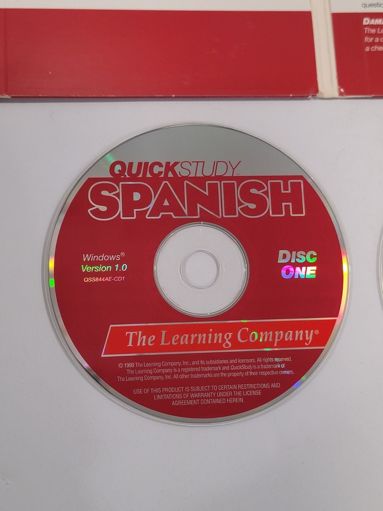 Quick Study Spanish | The Learning Company 3 PC CD-ROM | Windows | Version 1.0
