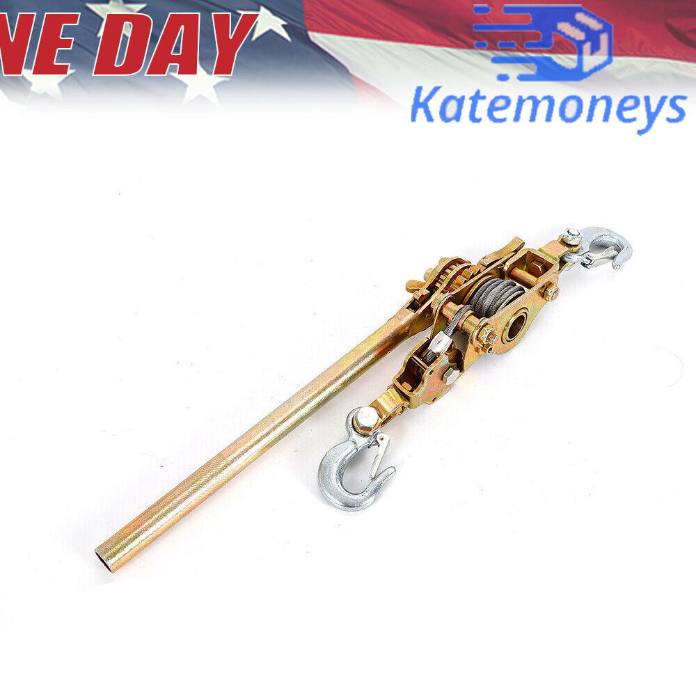 Heavy Duty Hand Puller 2TON Winch Pull Hoist Come Along Cable Lever Tool 4400LB