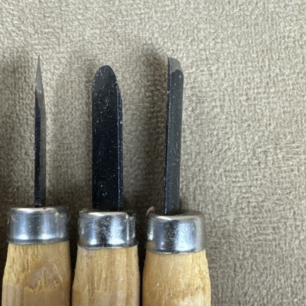 12-Piece Wood Carving Hand Chisels Set +6 WOOD BLOCKS Woodworking Gouges Tools
