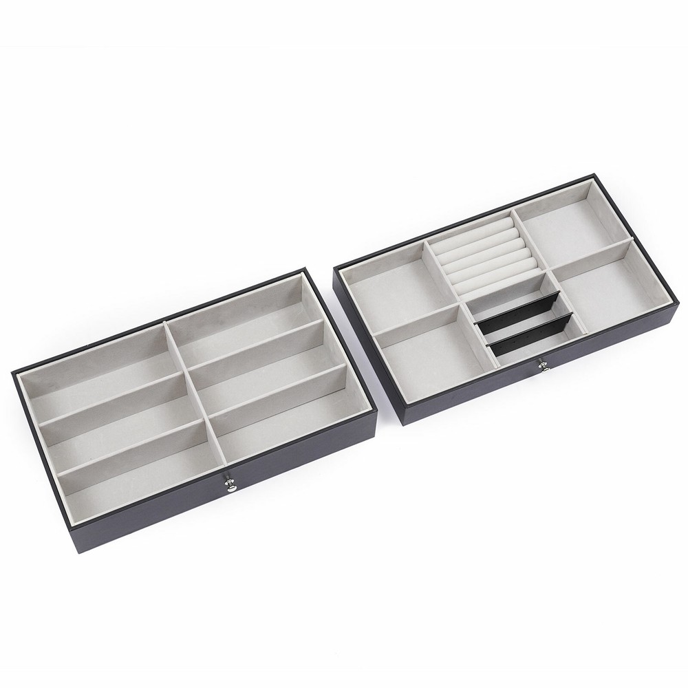 3 Layer Sunglasses Organizer Watch Display Case Leather 3 Layers 24 Slots