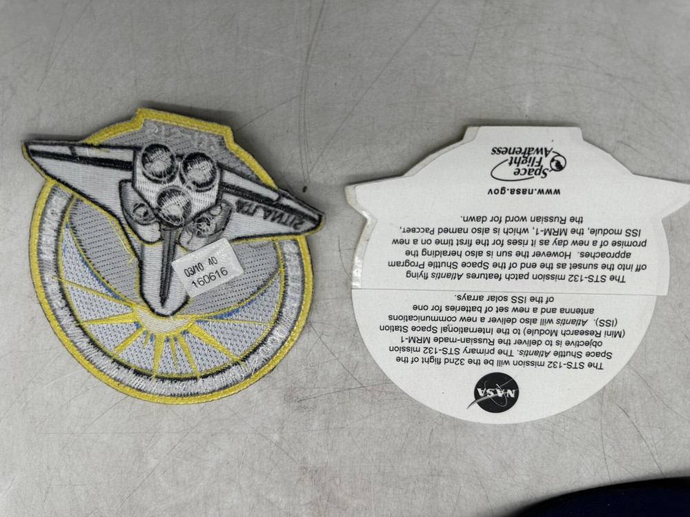 Space Shuttle Snapback Hat Cobra Cap Plus Atlantis STS-132 Patch & Sticker