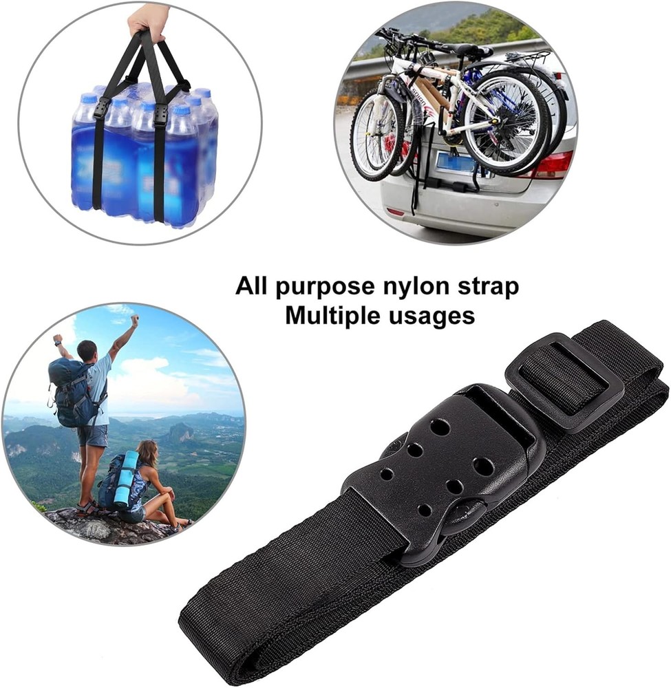 Versatile 40" Adjustable Nylon Utility Straps - Quick-Release Buckles, 2 Pack