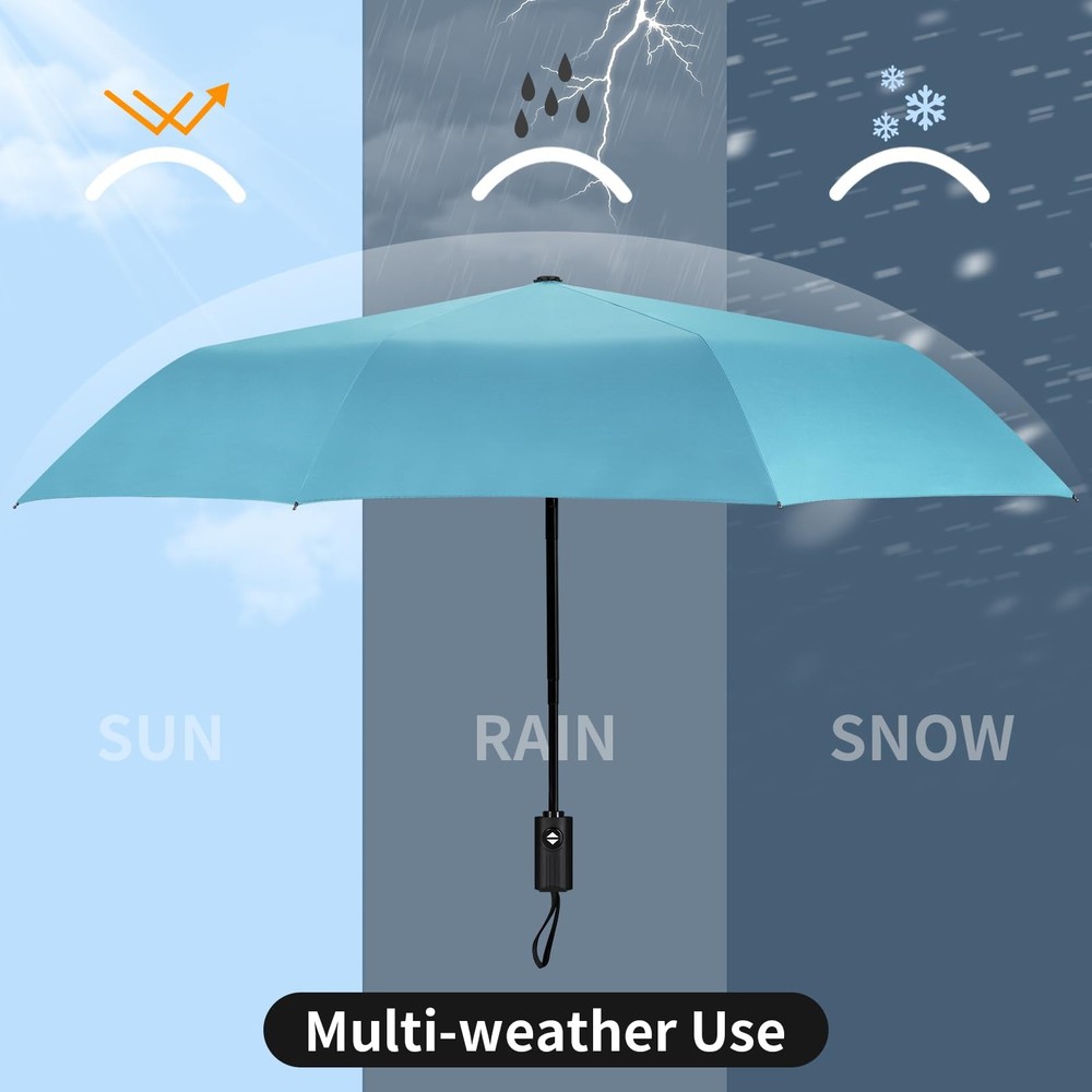 Travel Umbrella Windproof Compact Automatic Wind Resistant Folding Lightweight