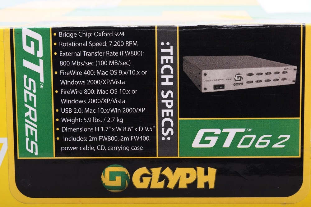 Glyph GT062 StudioRAID Desktop Drive With Software Disk and Carrying Case