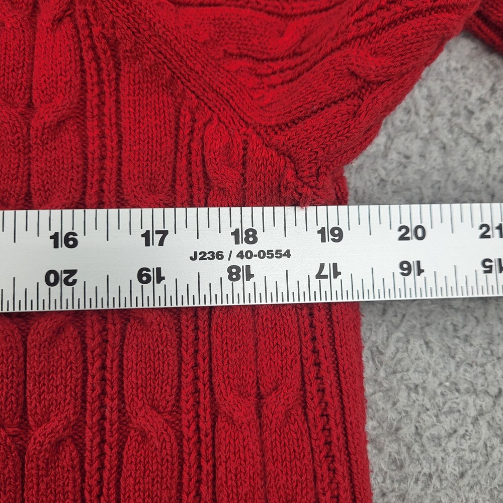 St. John's Bay Sweater Womens Medium Red Cable Knit Pullover