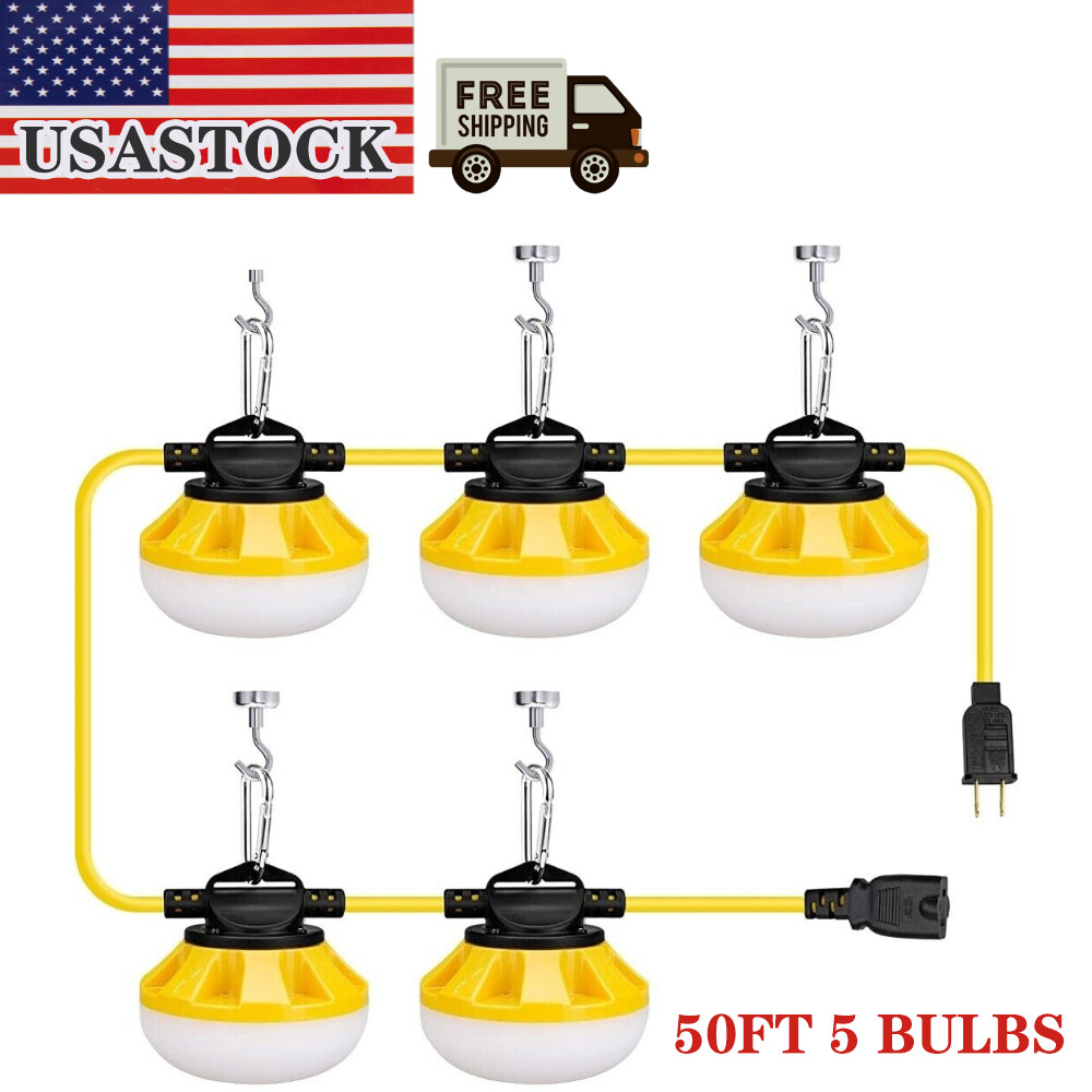 50FT Construction String Lights LED Industrial Grade Best Bright Work Light US