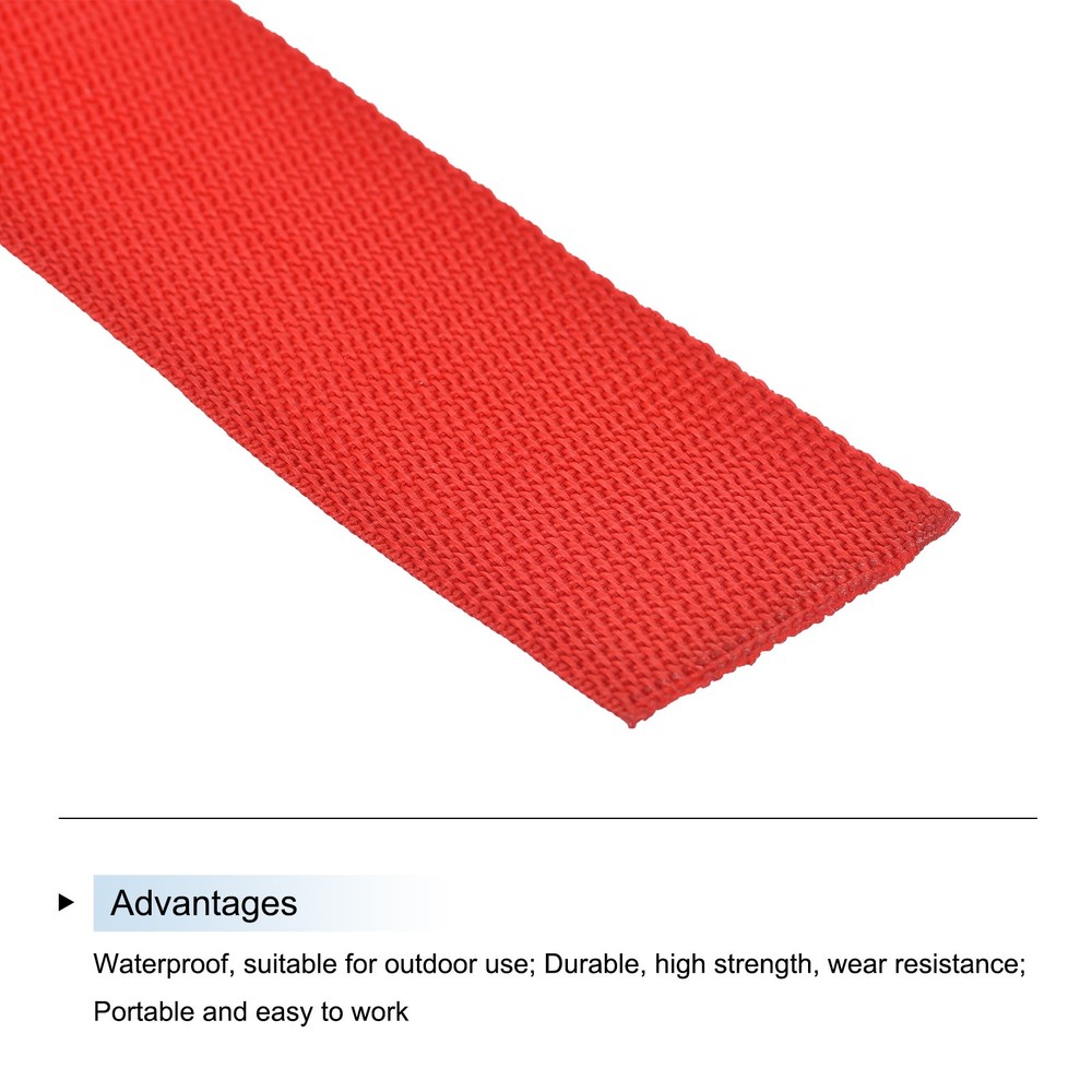 Lightweight Polypropylene Webbing Strap 5cm 10 Yard Orange Red