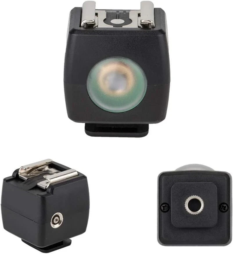 Optical Flash Slave Trigger JJC Hot Shoe Sync Adapter with PC Socket Sensor