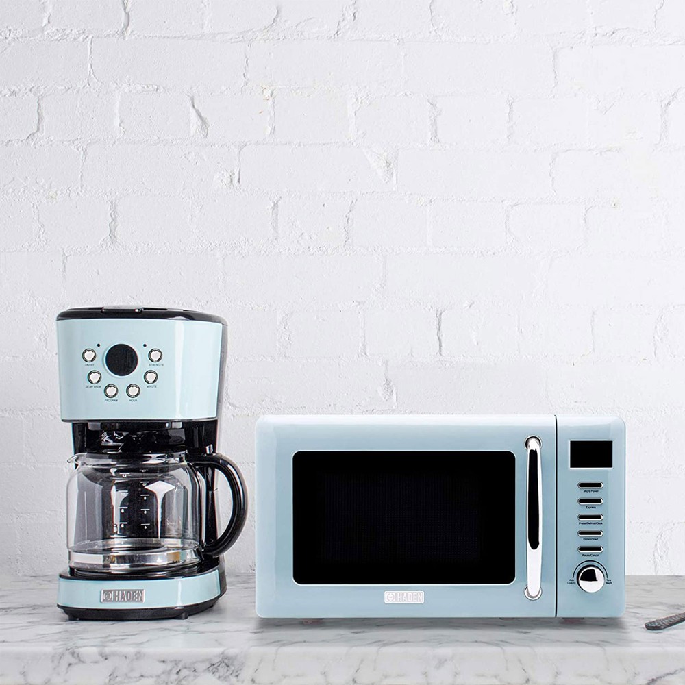 Haden Heritage 12 Cup Programmable Vintage Retro Home Coffee Maker Machine, Blue