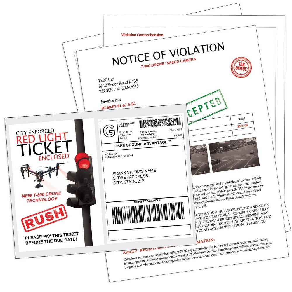 Red Light Fake Prank Mail Sent Anonymously!