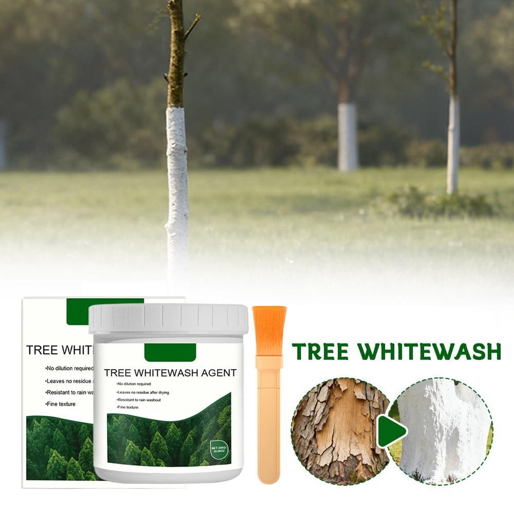 Long-Lasting Tree Whitewash Agent, Tree Trunk Paint, 300g White Whitewash YDZ