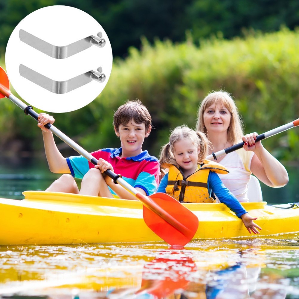 6 Pcs Tent Pole Push Button Spring Clips Kayak Paddle Snap Boat Positioning