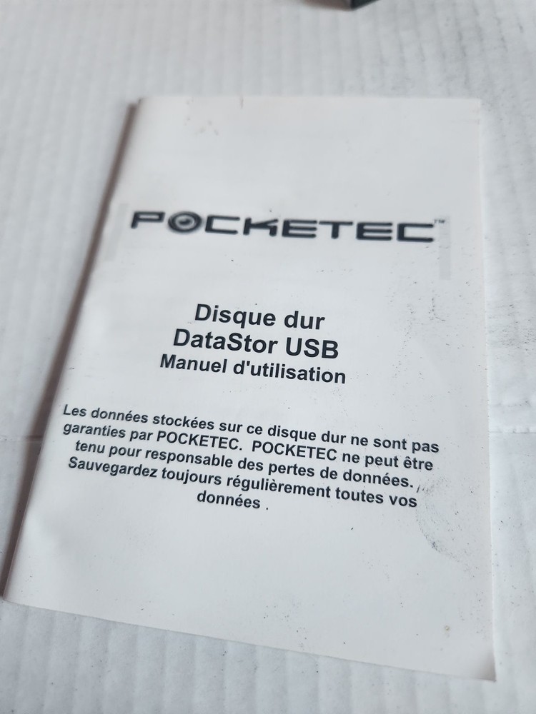 Pocketec Datastor USB 2.0 Portable Hard Drive 80L-10740