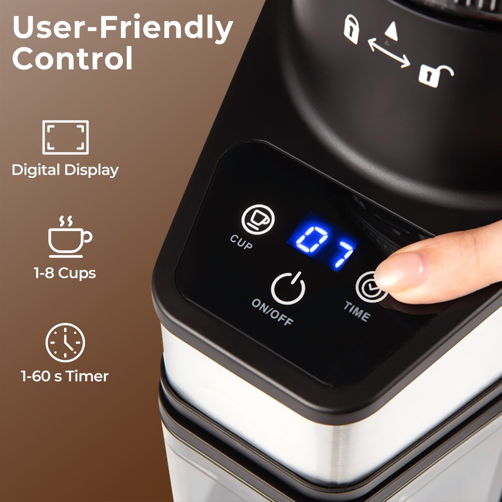 Coffee Grinder, Electric Coffee Bean Grinder with 60 Precise Grinding Settings