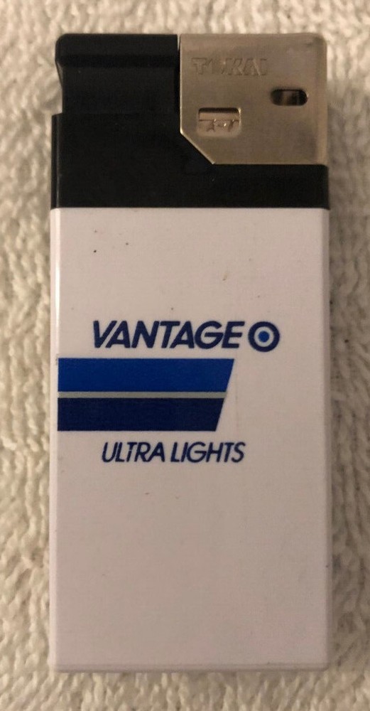 Vantage Ultra Light Cigarettes White Disposable Lighter