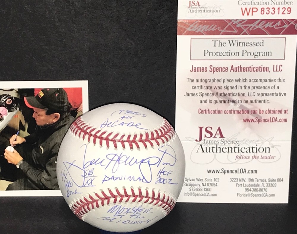 Dan Hampton Chicago Bears Signed Baseball JSA WITNESS COA SIX INSCRIPTIONS A
