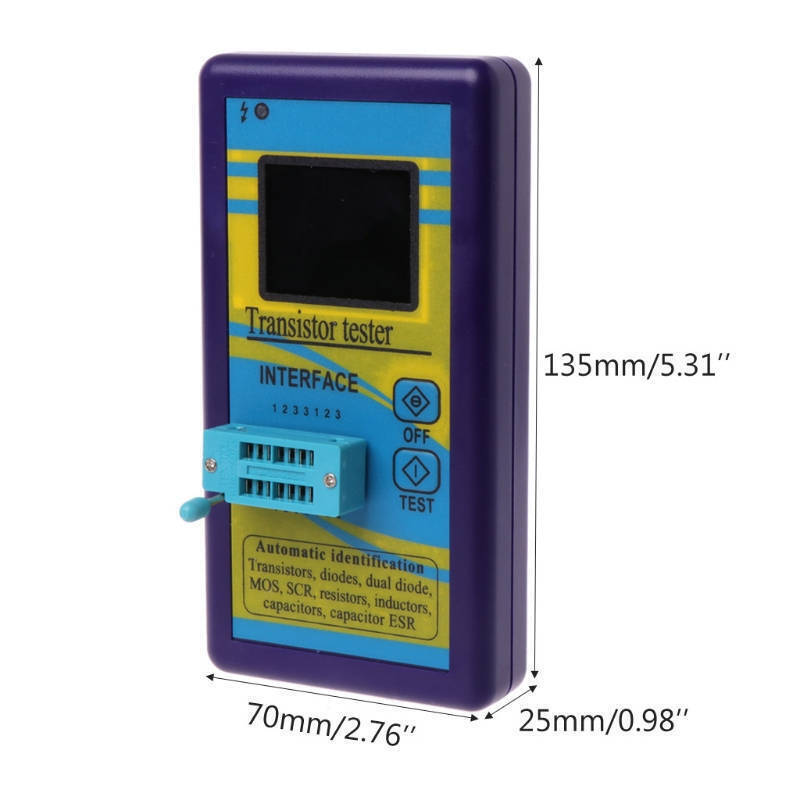 1.8" TFT Color LCD Transistor Tester Diode Triode Capacitance Meter LCR ESR CS