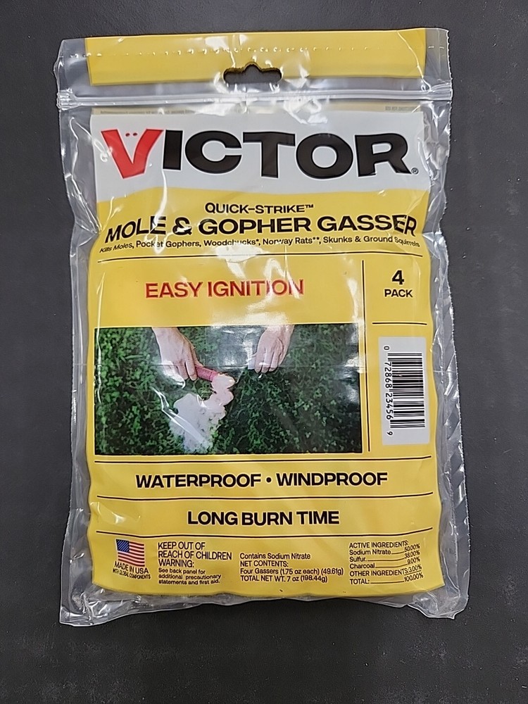 Victor Quick Strike Mole & Gopher Gasser 4 Gassers per Pack! *NEW*