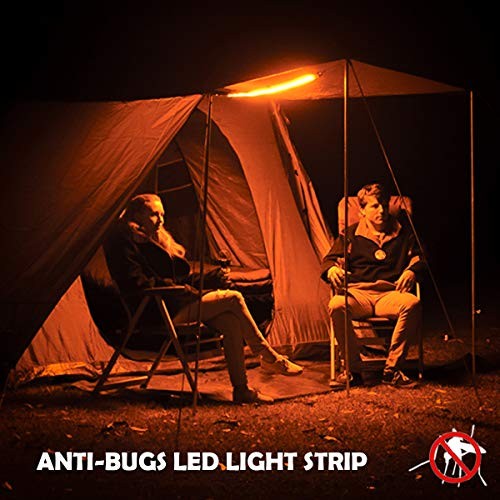 Dimmable LED Camping Light Flexible Strip IP68 with Mounting Jacket - Amber