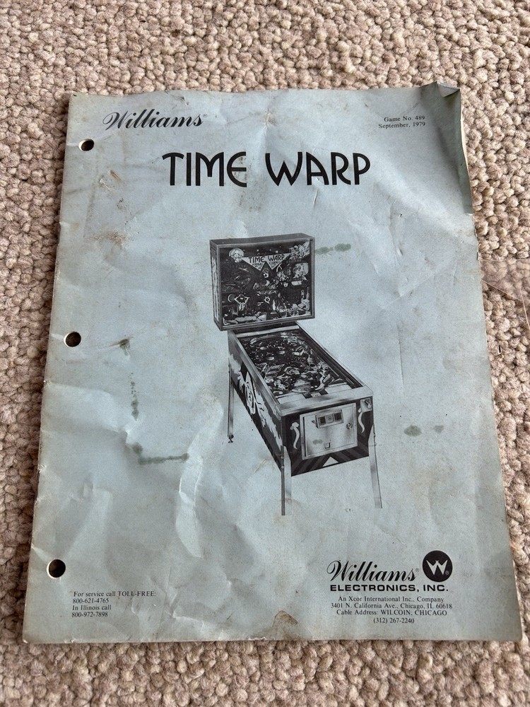 ORIGINAL-WILLIAMS-TIME WARP-INSTALLATION & OPERATIONS-ADJUSTMENTS HANDBOOK